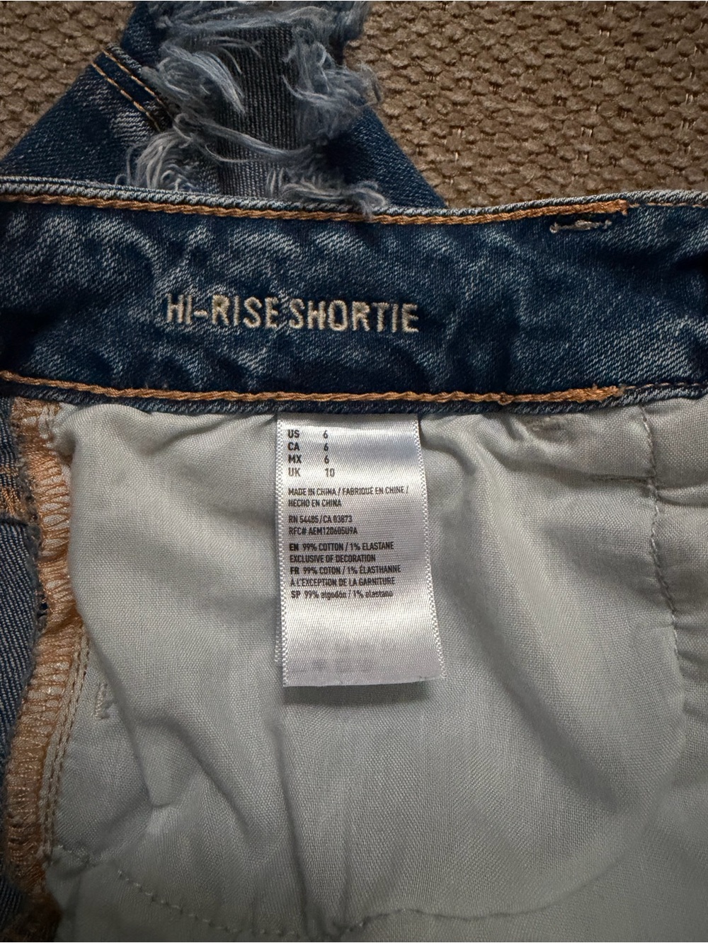 American Eagle Outfitters Distressed Dark Blue Denim Cutoff Shorts - Picture 5 of 5